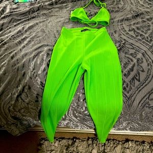 2 piece set pretty little things lime green